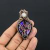 Multi Flash Labradorite & Rainbow Moonstone Pendant, 999 Copper Wire Wrapped Jewelry, Handmade Pendant Gemstone Jewelry