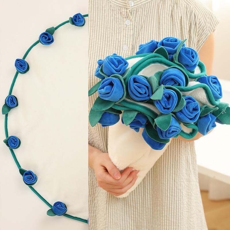 Simulated Rose Blanket Valentine Qixi Mother's Day Practical Gift Bouquet Round Blanket Finished Gift for Friend Wife Couple