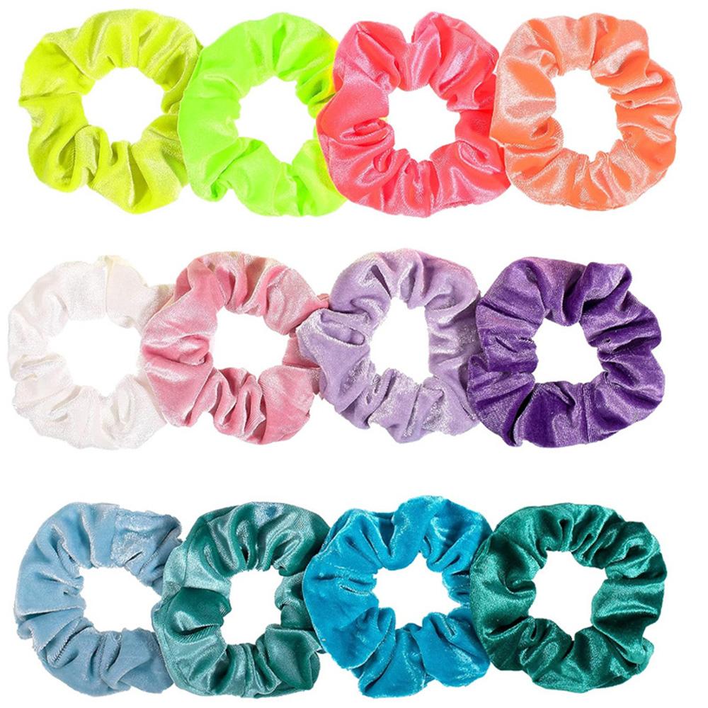 12 Pezzi Elastici per Capelli in Velluto Multicolore Anello Grande Scrunchies Eleganti Elasticità Peluche Elastico per Capelli per Uso Quotidiano Accessorio per Acconciature