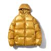 Winter Men's Solid Color Bright Cotton Coat Trend Reflective Loose Zipper Hooded Thickened Cotton-padded Coat