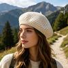 Yousheng Women Beret Hat, Hollow Design Gauze Beret Hat, Solid Color Versatile Headwear for Hiking Outings Traveling Shopping And Daily