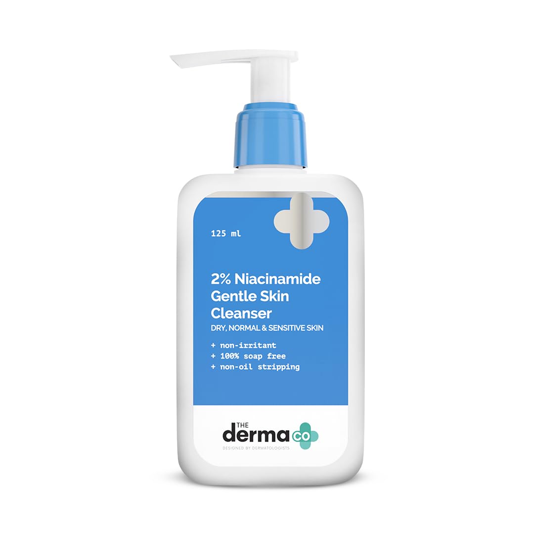 The Derma Co 2% Niacinamide Gentle Skin Cleanser For Sensitive Dry Normal Skin Soap Free Non Stripping 125 Ml