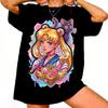 Sailor Moon Anime Retro 90s Printed Tshirt Unisexs and Womens Tshirt Unisexs Top Sports Tshirt 2026 Summer New Tee