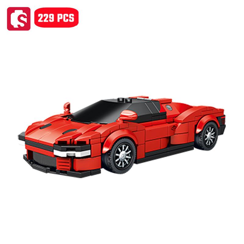 Non-Toxic Sembo Cool Fission Sports Car Assemblage Building Blocks Kits Moc Racing Vehicle Model Bricks Kids Toys For Children Christmas Gifts