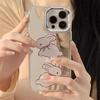 Zhitai Cartoon Silicone Mirror Phone Case for iPhone 16 Pro, Compatible with Apple 15 & 14 Pro, 3-in-1 Design