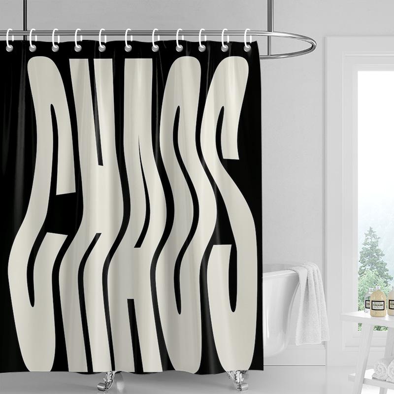 

Modern Minimalist Bathroom Waterproof Curtain Abstract Art Geometry Suitable for Bathtub Partition Curtain Bathroom Decoration 90x180cm