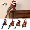 Christmas Tree Bird Ornament Wooden Door Topper, Cute Corner Statue, Woodland Animal Frame Red Art Sign for Winter Holiday Home Wall Window