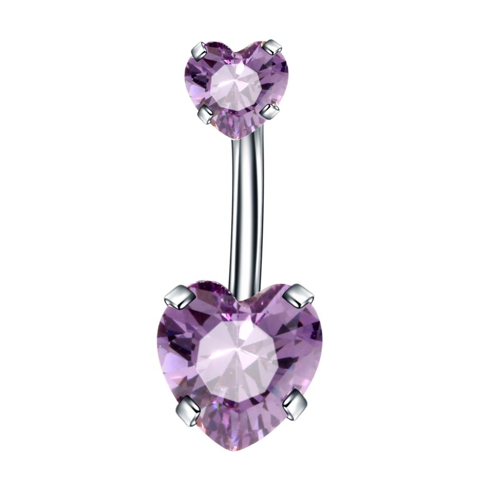 1PC Surgical Steel Crystal Belly Button Piercings 14G Heart Belly Piercing CZ Navel Ring Nombril Belly Rings Sexy Women Jewelry