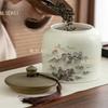 1 Pc Chinese Retro Ceramic Tea Jar Household Sealed Tea Storage Jar Facial Mask Powder Can Used for Storing Kitchen Spices