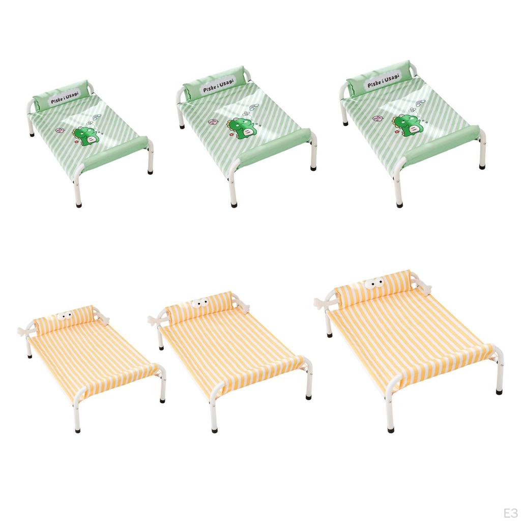 Elevated Dog Bed Pet Metal Frame Hammock Raised Cot for Puppy Kitten Cats Dogs