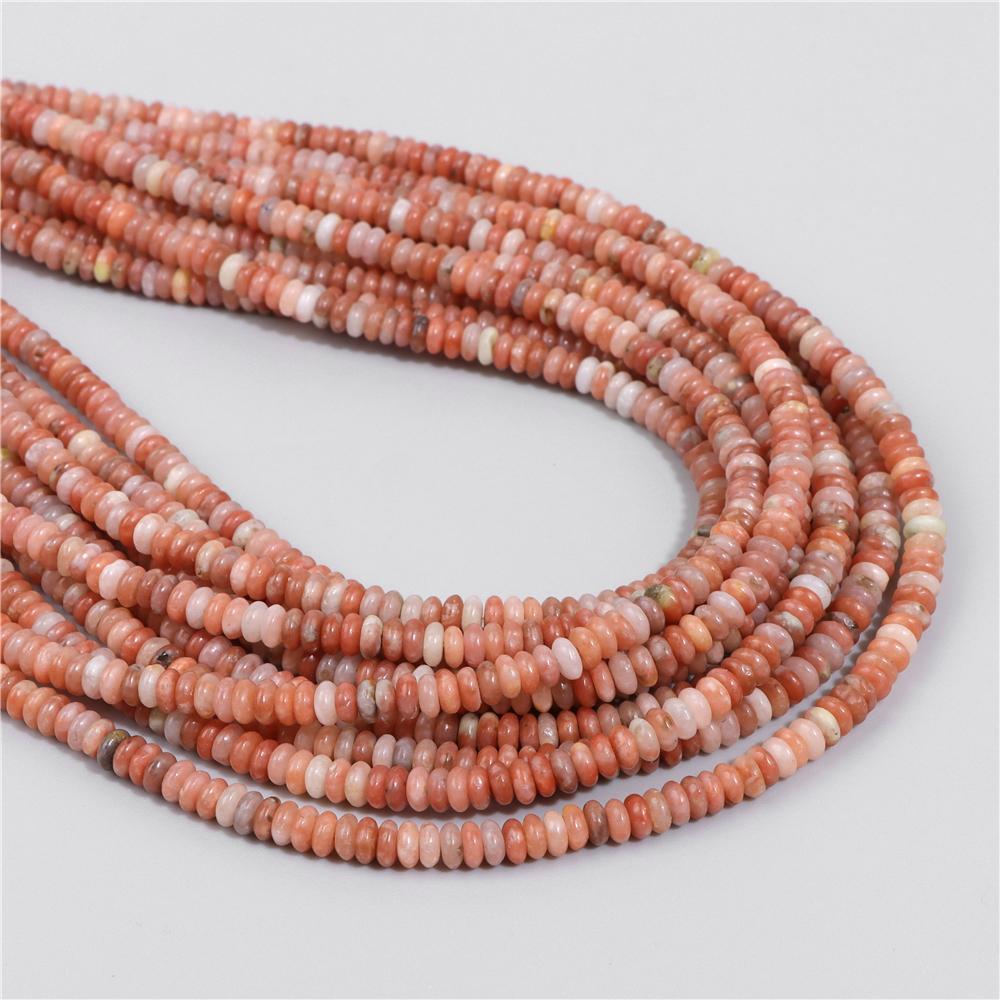 2X4MM Natural Abacus Stone Beads Blue Green Pink Flat Rondelle Beads for Jewelry Making Bracelets Necklace Accessories Wholesale