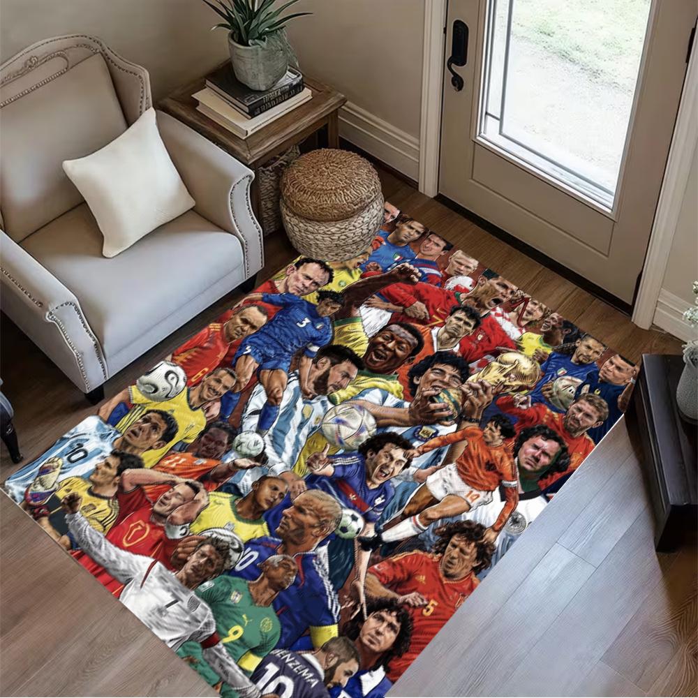 Lionel Messi Football Legends Collage Carpet Design For Living Rooms Playrooms Balcony Dining Room Antislip Rug Office Home Decor Perfect Gift For Fri