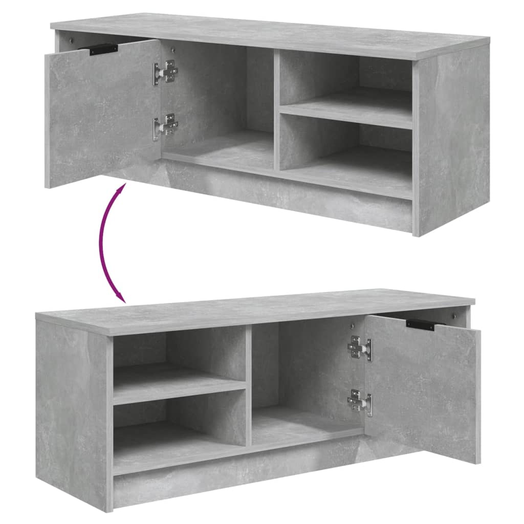 TV Cabinet Concrete Grey 102 x 35.5 x 36.5 cm Particleboard
