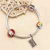 Bracciale Charm Daruma Rosso in Argento Sterling 925 per Donna - Perla di Cartone Animato Auspicioso