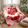 Teddy Bear On Moon with Lantern Theme Blanket Lightweight Warm Flannel Blanket Decorative Throw Blanket for Home Decoration