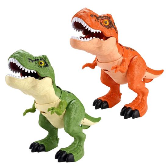 1 Set Swallowing Roaring Dinosaur Toy with Cage Movable Mouth Swing Tail Kids Tyrannosaurus Rex Action Figure Realistic Dino Model Toddlers Boys Girls