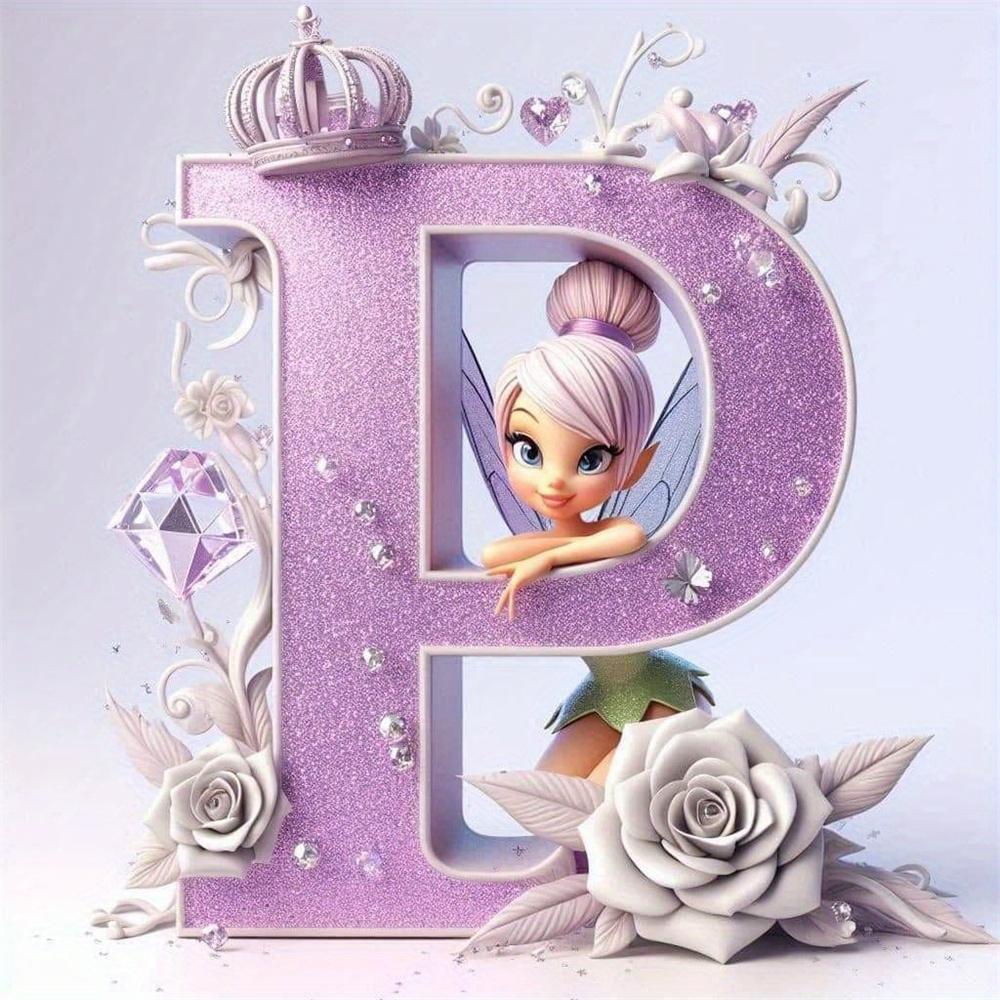 Disney Kreskówkowa Malowanie Diamentami Dzwoneczek Księżniczka 26 Liter Obrazki z Dżetów Mozaika Diamentowa Motyl Zestawy Rękodzieła Sztuka Ścienna