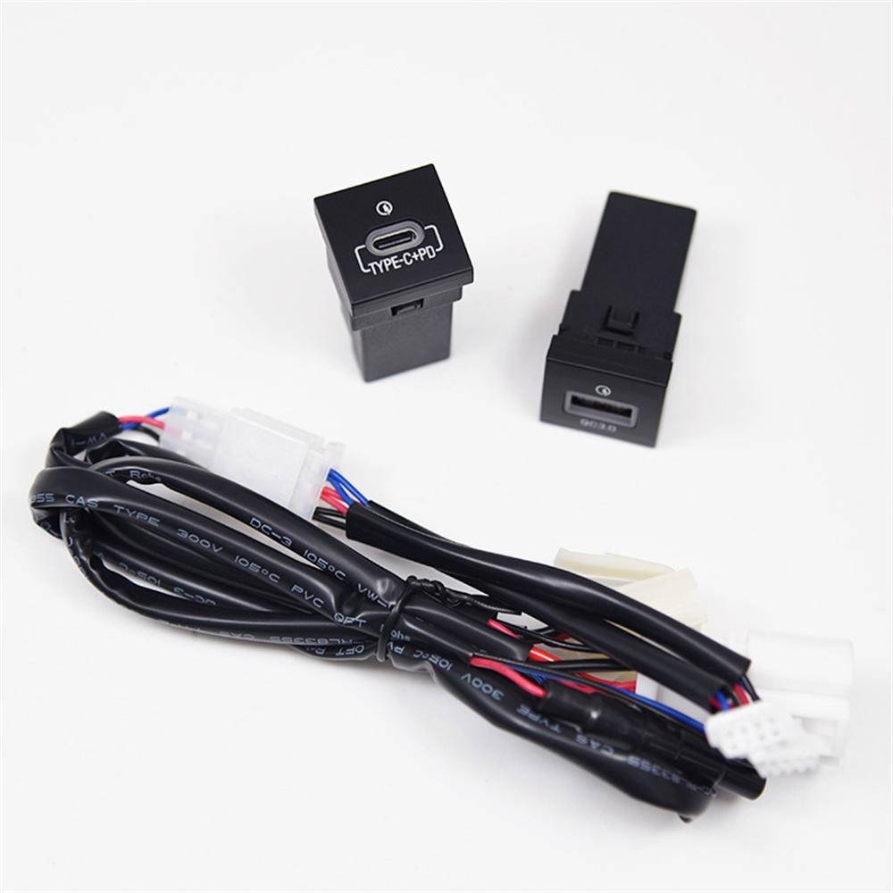 PD Type C USB Port Car Fast Charger Socket QC3.0+PD Socket For VW Golf GTI