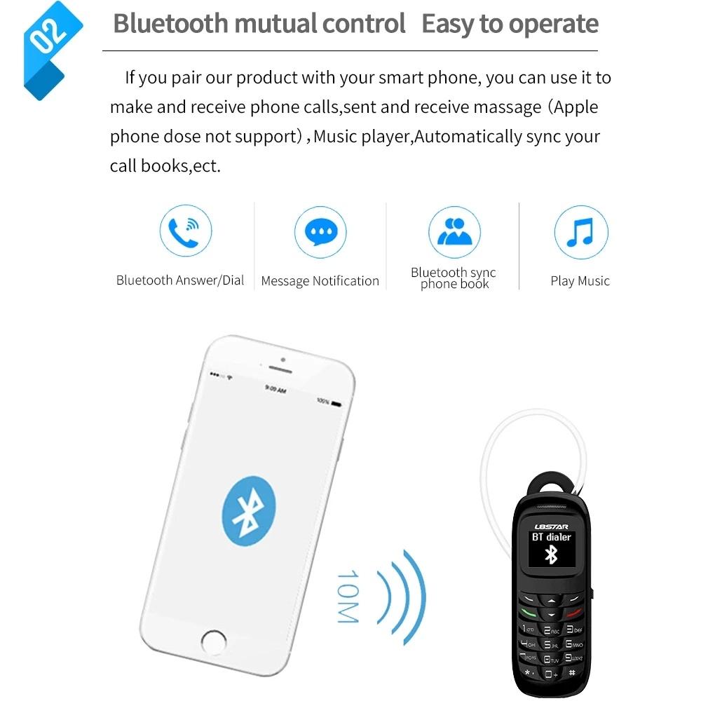 New BM70 Mini CellPhone Stereo GSM 2G Unlocked Super Thin Cellphone Small Mobile Phone Wireless Bluetooth Alarm Clock Earphone Portable Backup Phone