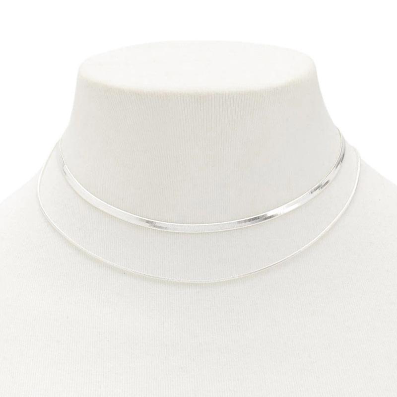

Simple multi-layer snake chain collarbone chain collar necklace feminine exquisite charm срібний