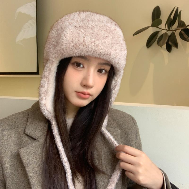 

Winter Velvet Thickened Hat Women s Fashion Solid Color Lei Feng Hat, Ear Protection, Windproof and Warm Hat One Size