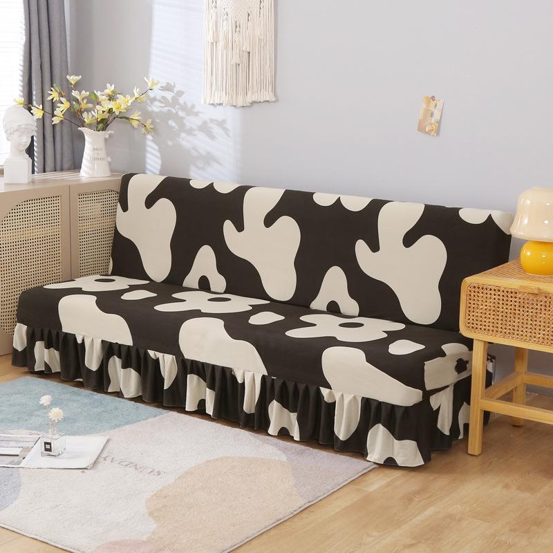 Elastic Sofa Bed Cover Full Coverage Easy Foldable Sofa Slipcover With Skirt Sofa Cover For Protection And Style