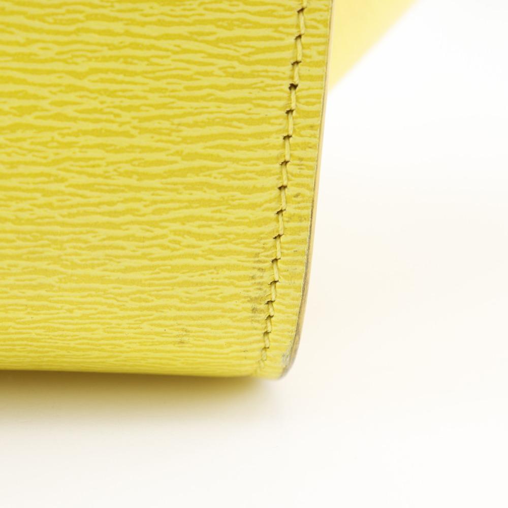 CELINE Trapeze Small Handbag 174683 yellow Calfskin Women Used