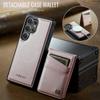 For Samsung Galaxy S25 Ultra Case AUTSPACE A12 Leather Back Cover with Magnetic Detachable Card Bag Kickstand