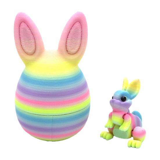 Yousheng Paashaas Oor Ei Ornament met Gearticuleerd Konijn Binnenin 3D Geprint Beweegbare Gewrichten Konijn Figuurtje Fidget Speelgoed Paasvakantie Feest