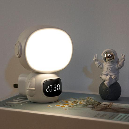 LED Night Light Plug-in with Clock Remote Control Flicker Free Eye Protection 3 Light Colors Dimmable Night Lamp