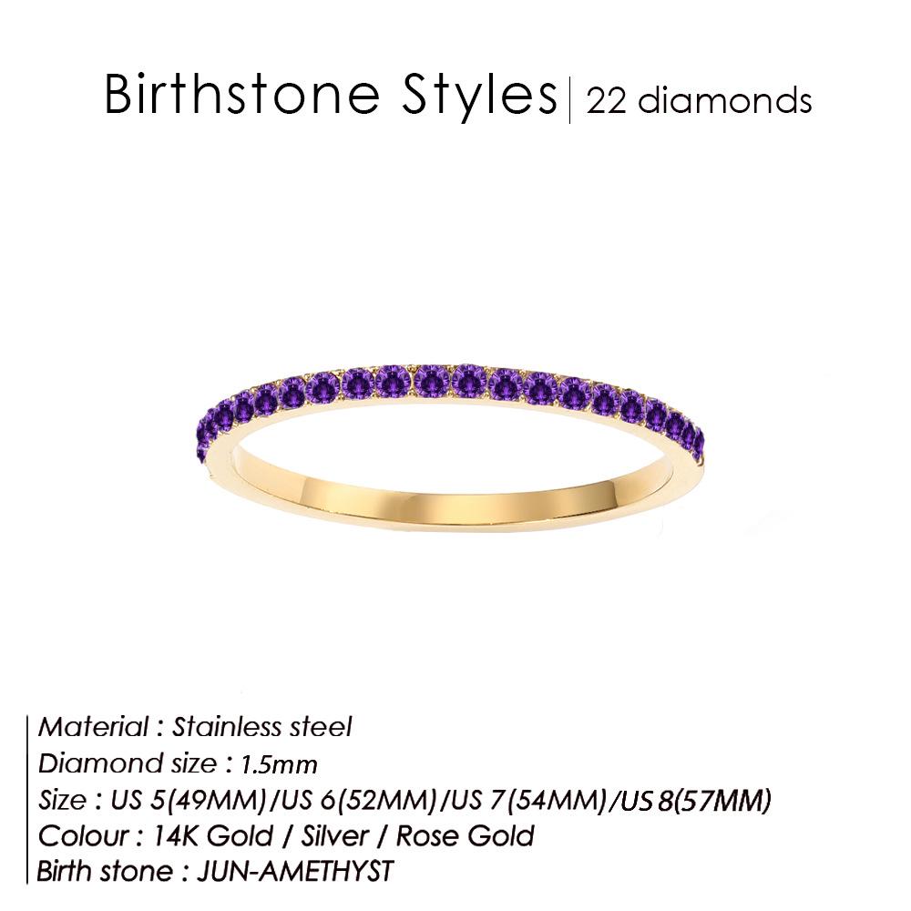 eManco European Zircon Ring: Titanium Steel Women's December Birthstone Rhinestone Finger Ring