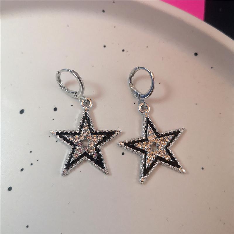 Goth Vintage Süß Schleife Rosa Erdbeere Herz Stern Anhänger Ohrringe Egirl Gothic 2000er EMO Rave Schmuck Scene Zubehör