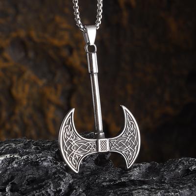 Eco Friendly Celtic Axe Pendant Necklace Men Hip Hop Street Dance Trendy Personality Jewelry