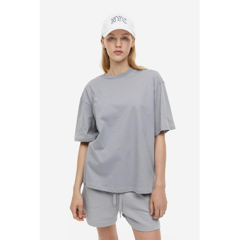 

Футболка свободного кроя HM серая