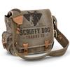 Bolsa Mensageiro Vintage SCRUFFY DOG para Homens e Mulheres - Pasta de Lona de 13" com 7 Bolsos, Armazenamento para Tablet e Laptop, e Transversal Ajustável e