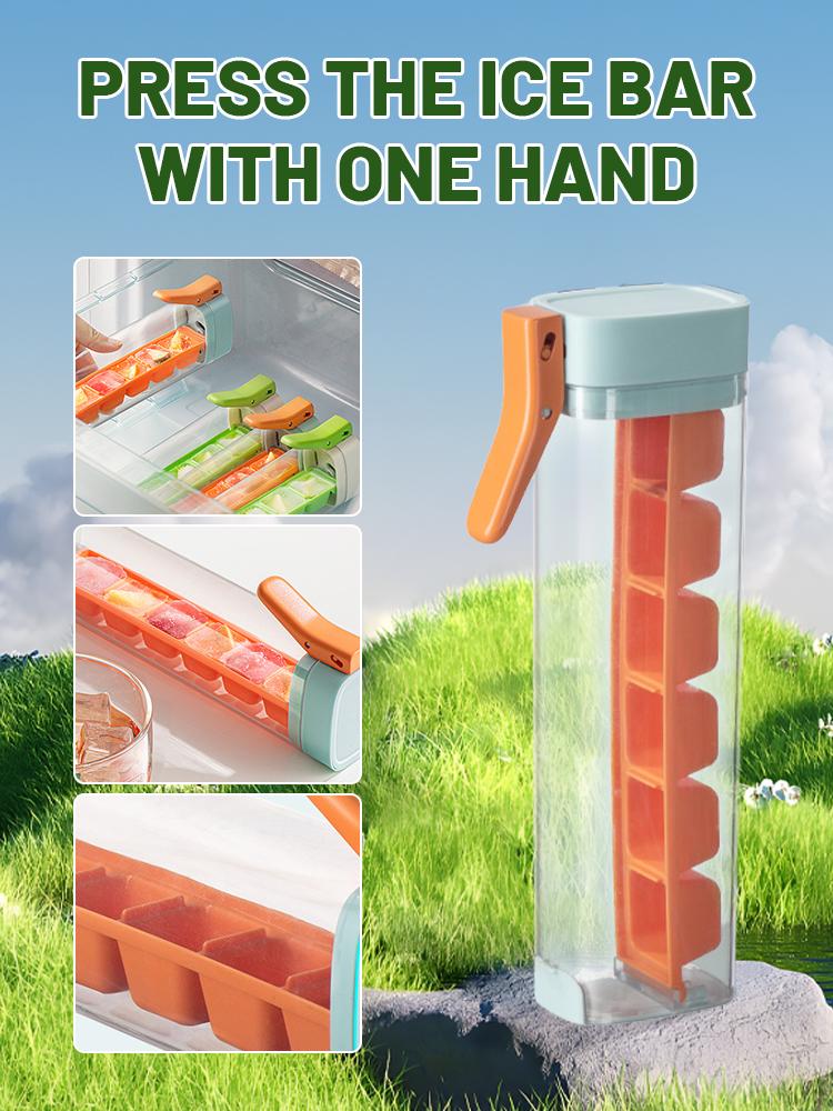 6 Grids Ice Hockey Making Tool One Click Press Ice Ball Maker New DIY Single Hand Easy Demould Ice Cube Mold with Handle