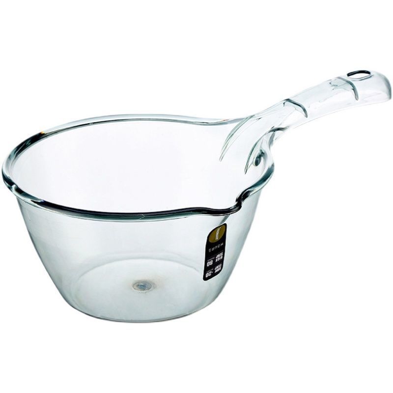 Kitchen Ladle Clear Plastic Water Spoon Bath Ladle Water Bleach  Long Handle Shampoo Spoon