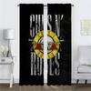 Guns N'Roses Trennwand Heim Vorhänge 2 Stück Wohnzimmer Vorhang Halloween Dekoration Jalousien Vorhänge für Schlafzimmer
