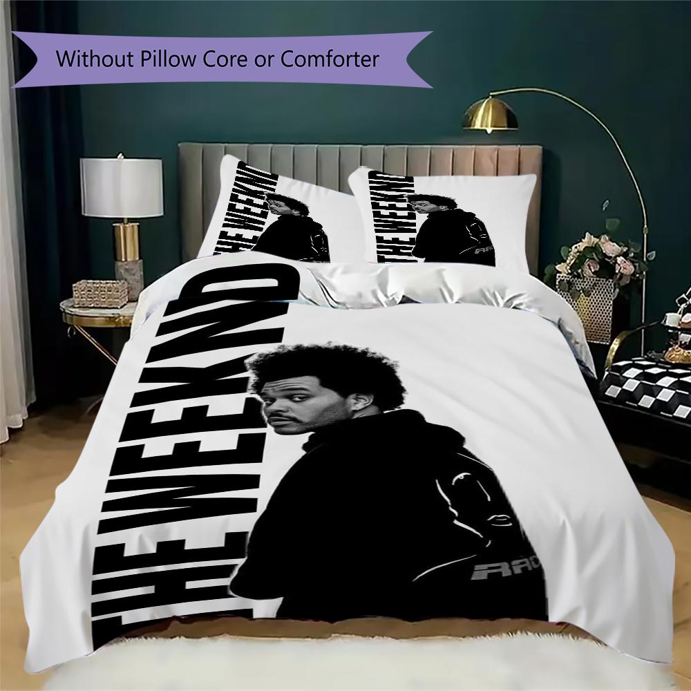 The Weeknd Pattern Bedding Uilt Set Uilt Cover Pillowcase Home Decoration Birthday Gift (1 * Duvet Cover + 2 * Pillowcase Without Core)