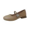 Mary Jane Shoes Women's Thick Heel Single Shoes Spring and Autumn New Gentle Matching Skirt Shallow Mouth Soft Sole Doudou Women's Shoes