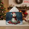 2D Flat 1pc, Tissue Box. Snowman Christmas Decoration Pattern Napkin Paper Dispenser, Reusable, Daily Desktop Tissue Storage Box, Suitable for Kitchen