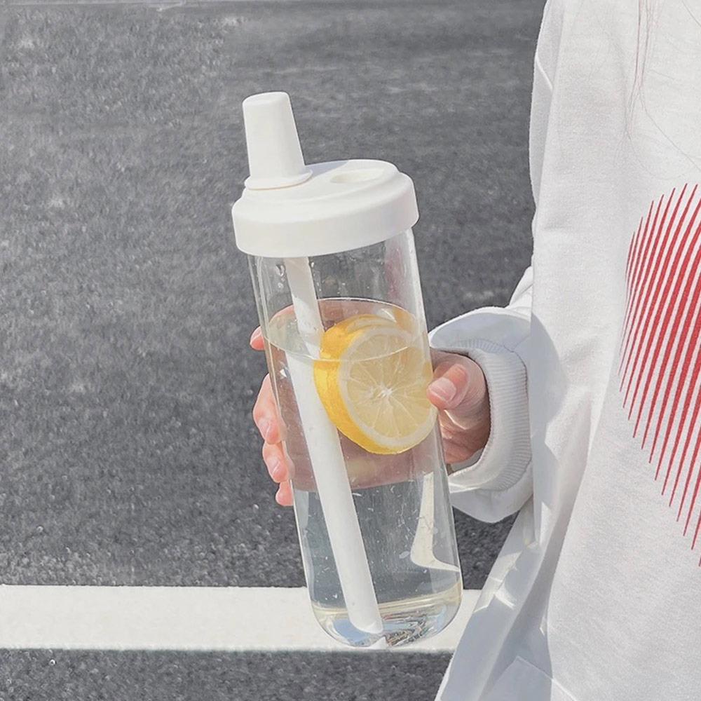 Drinkware Plastic Straw Cup Transparent Straigh Drinking Water Bottle Large Capacity Water Cup Bubble Tea Coffee