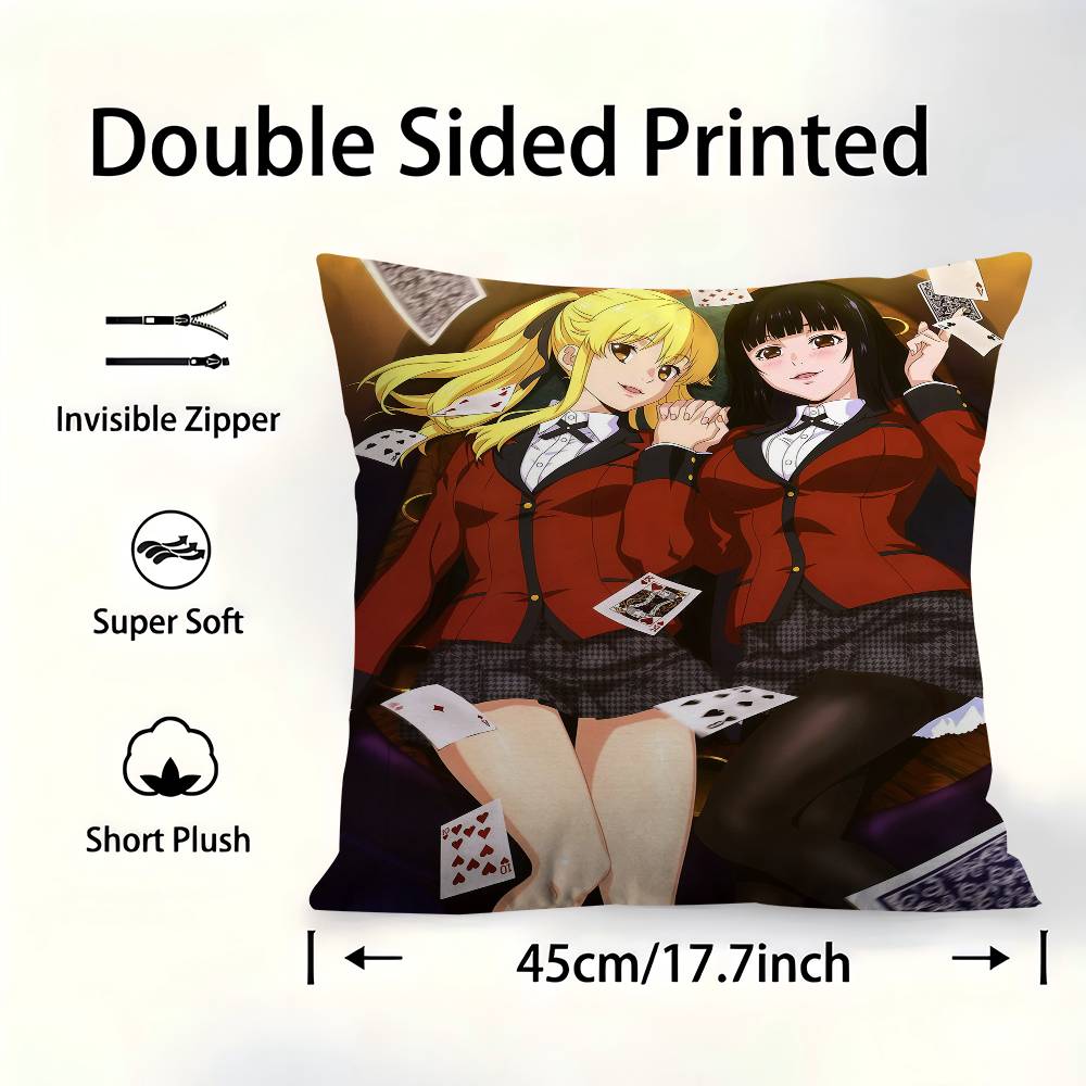 Anime Kakegurui Jabami Yumeko Pillow Anime Pillow Sofa Bed Head Pillow Cover Cushion Cover Fashion