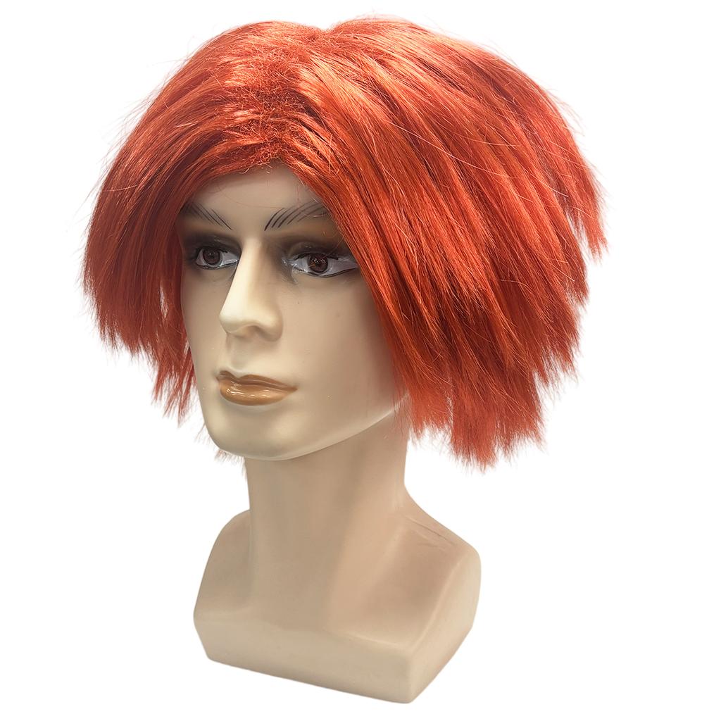 Helles Orange-Rot Kurzer Bob Schnitt Perücke Flauschig Geschichtet Schräger Pony Natürlicher Glanz Mode Täglich synthetische Perücke