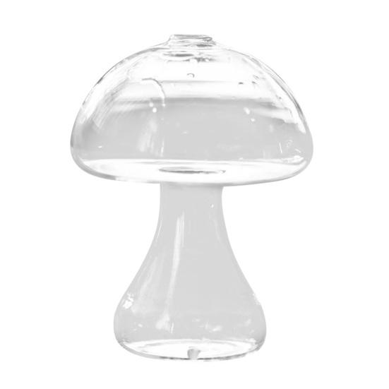 Glass Mushroom Vase Clear Small Bud Flower Vase Cute Mushroom Propagation Stations for Home Room Kitchen Office Windowsill Decoration