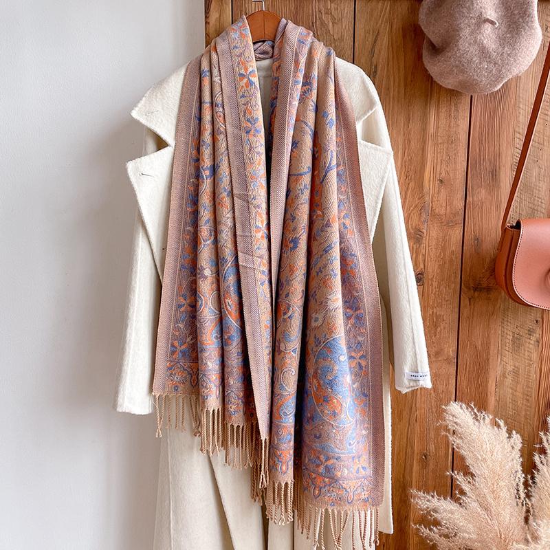 Eșarfă poncho de iarnă de marcă de lux de modă femei șal mare Pashmina Hijab Foulard Echarpe Design doamnă furată eșarfe pentru cap