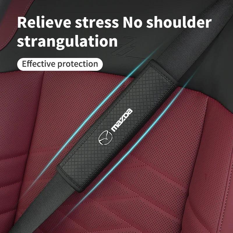 2025 Hot 2pcs Car Seat Belt Shoulder Cover Interior Safety Belt Protector For Mazda CX5 6 CX7 323 Axela Atenza Demio CX30 CX3 CX