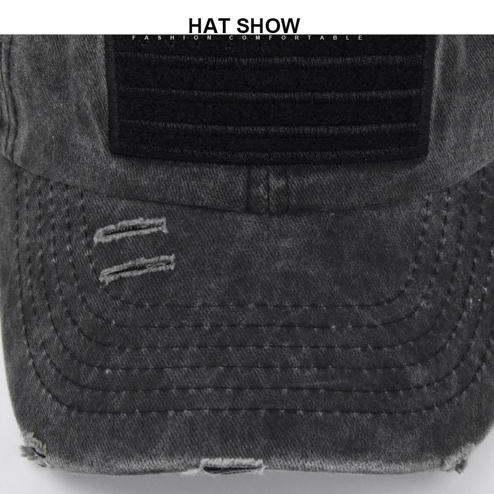 Camouflage Baseball Cap Leopard grain hat Sun hat Washed denim baseball cap flag USA pattern Spring Autumn baseball Cap