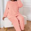 Übergröße Dicke Damen Pyjama Herbst und Winter Samt Pullover Rundhals Zweiteiler Warmer Hausanzug