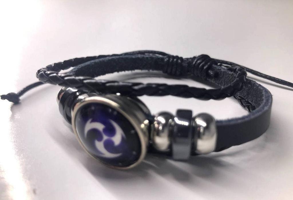 TiproPechka Genshin Impact Eye of God Lightning Bracelet, Braided, Elemental Magical Organ, 7 Heavenly Gods Statue, Cosplay Accessory